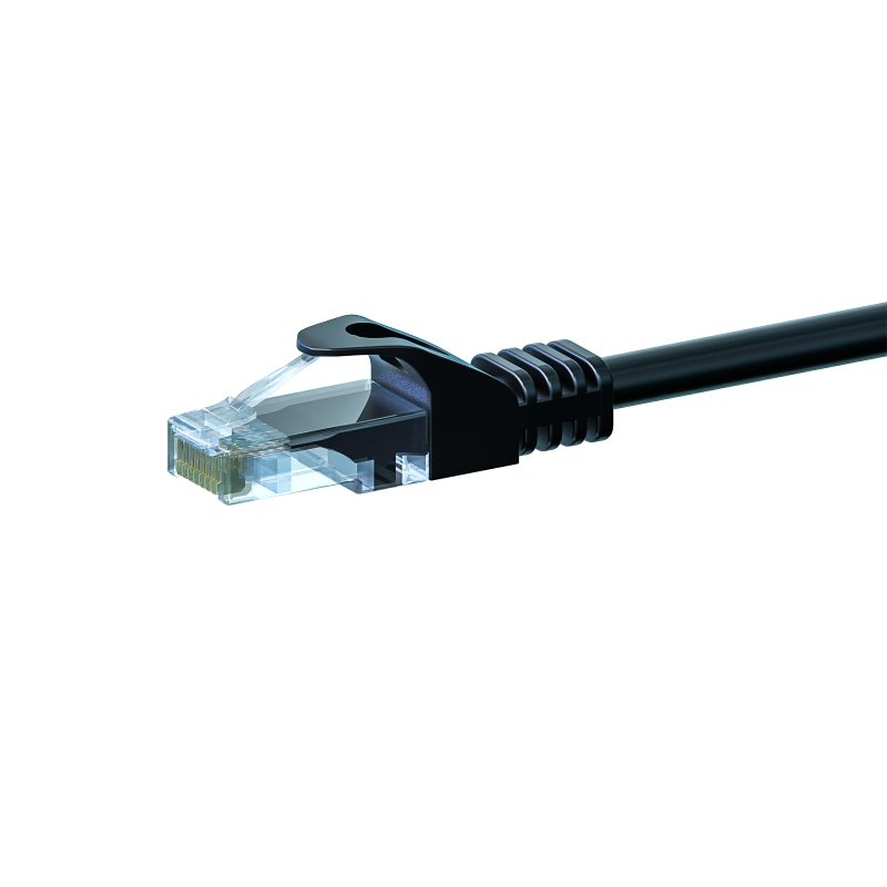 CAT5e Kabel U/UTP  - 1,50 Meter - schwarz - 100% Kupfer