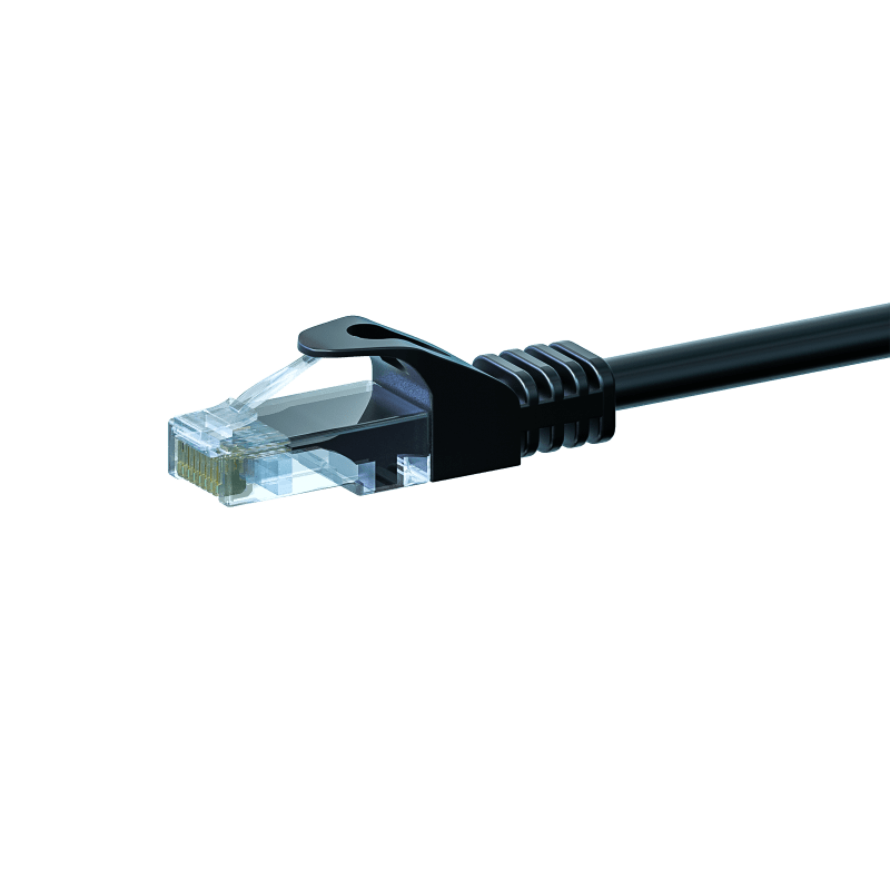 CAT5e Kabel U/UTP  - 20 Meter - schwarz - 100% Kupfer