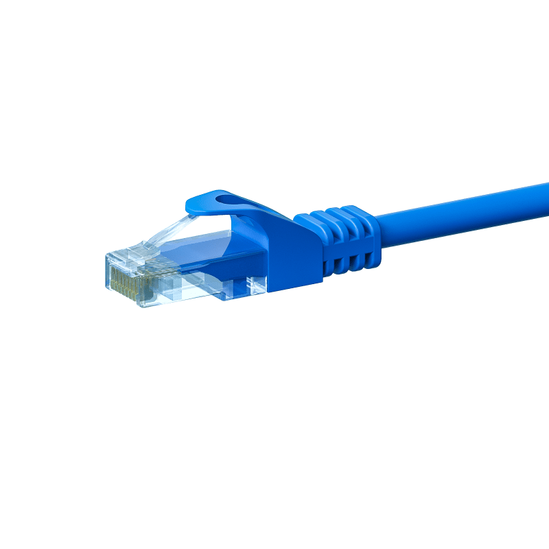 CAT5e Kabel U/UTP  - 1 Meter - blau - 100% Kupfer