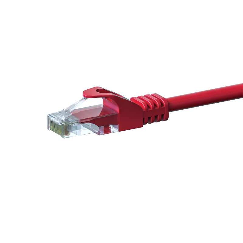 CAT5e Kabel U/UTP  - 1 Meter - rot - 100% Kupfer