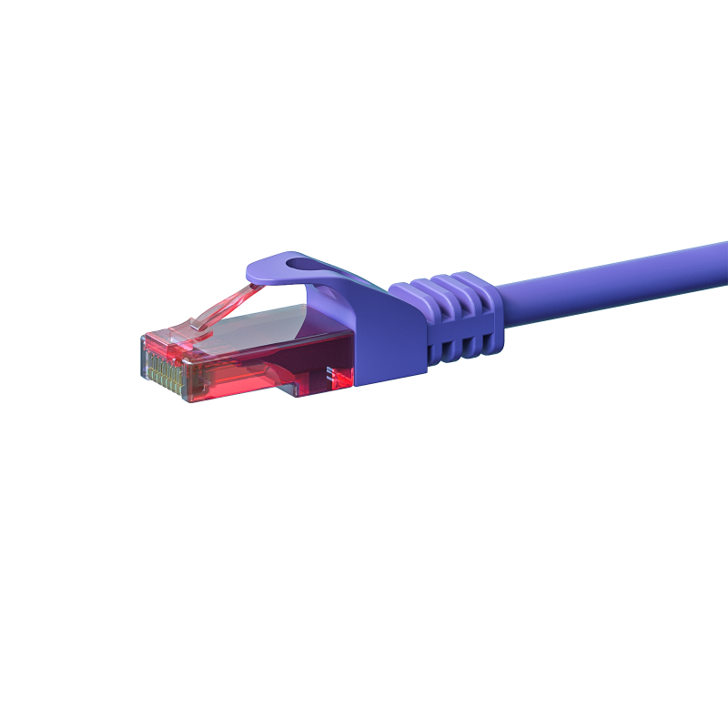 CAT6 Netzwerkkabel, U/UTP, 0,25 Meter, Violet, 100% Kupfer