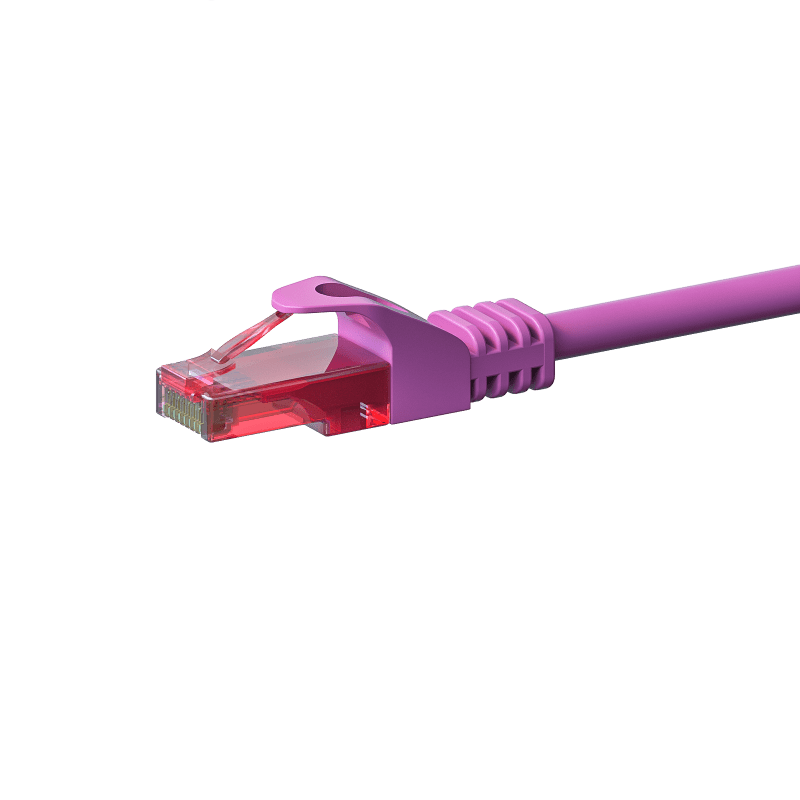 CAT6 Kabel U/UTP - 10 Meter - rosa - 100% Kupfer