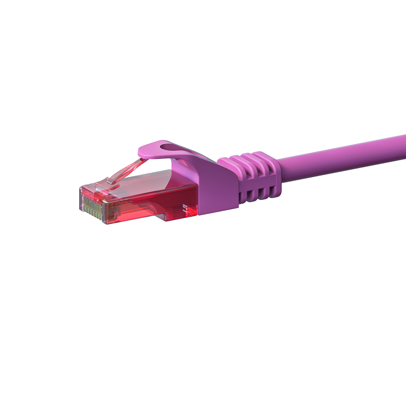 CAT6 Kabel U/UTP - 15 Meter - rosa - 100% Kupfer