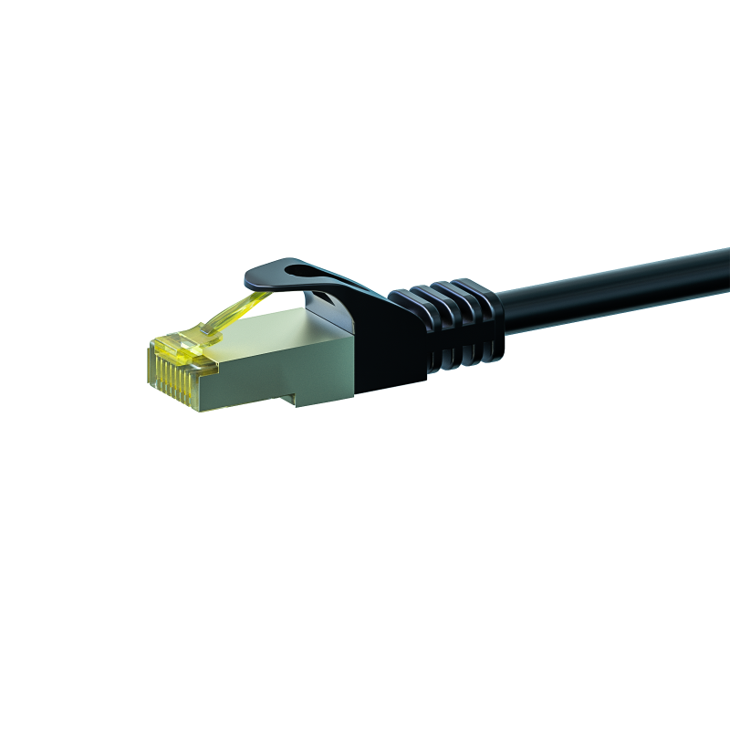  RJ45 Netzwerkkabel S/FTP (PiMF), mit CAT 7 Rohkabel, Schwarz, 50m