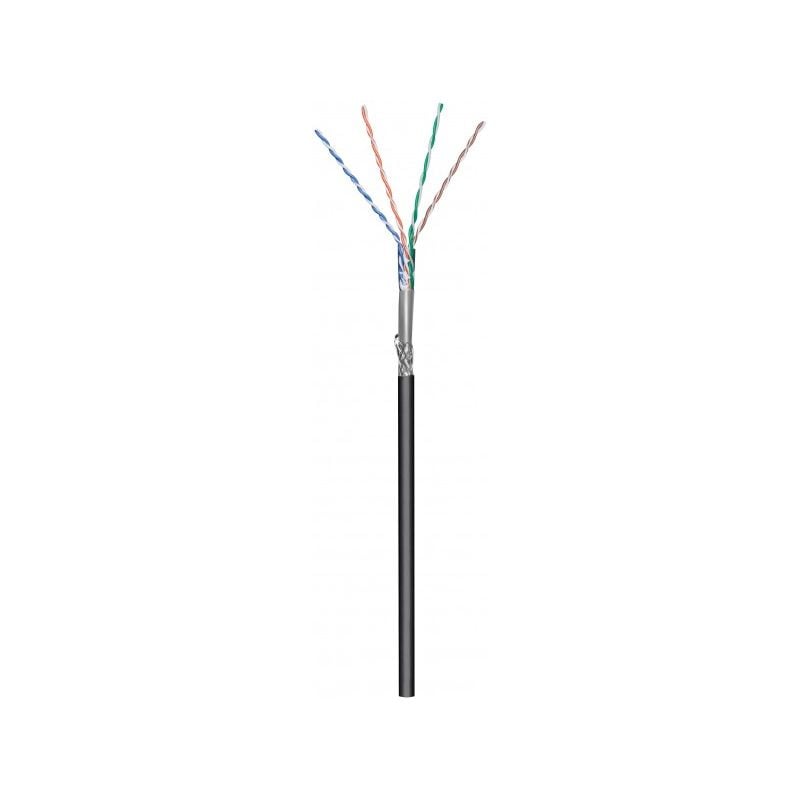 CAT6 S/FTP 50m outdoor Netzwerkkabel auf Spule gewickelt flexibel Schwarz CCA